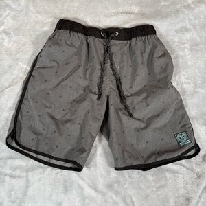 Dixxon Hybrid Drawstring Graphic Shorts Mens Small 7.5” Lightweight Gray